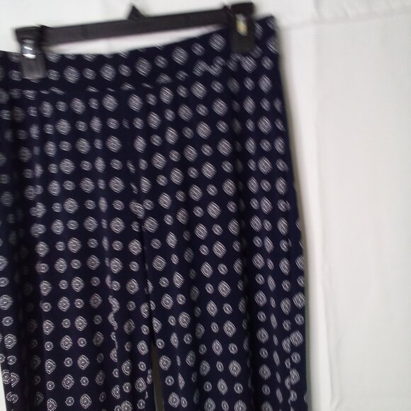 Vince Camuto Pants Women S Pull On Elastic Waist Soft Stretched Pattern Blue - Picture 3 of 16